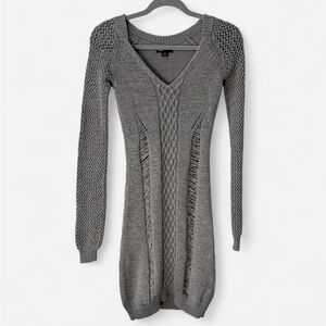 Gray Knit Body-con Mini Dress